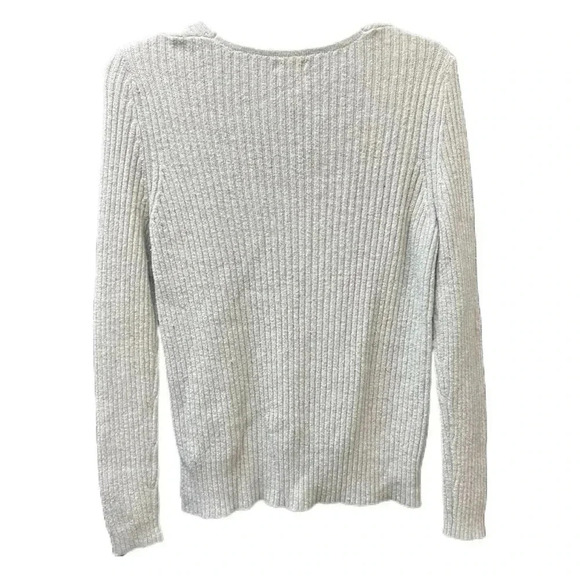 🌟Croft & Barrow Women's Ivory Cable Knit V-Neck Sweater Size M🌟 - Picture 2 of 4